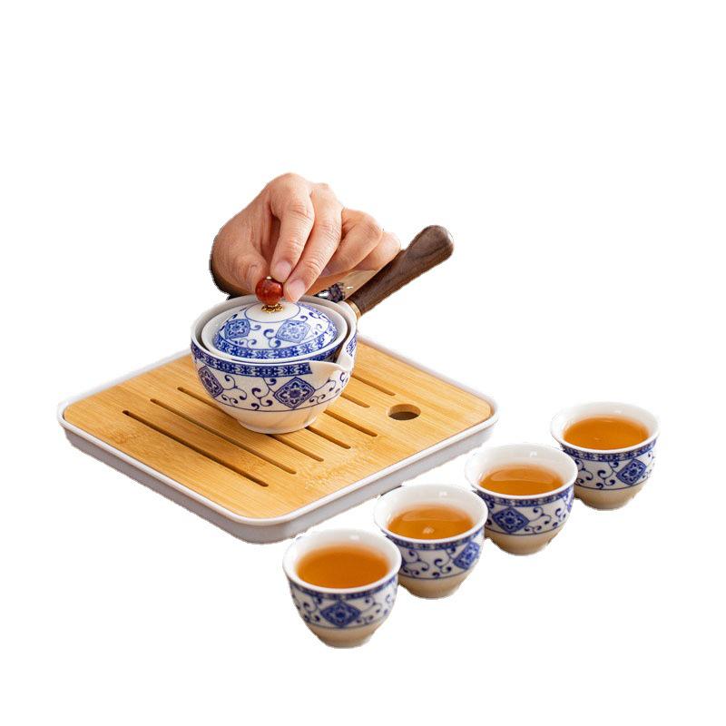 Portable Travel Kung Fu Tea Set: 1 Pot & 4 Cups in Gift Box, Custom Logo Option