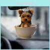 Charming Acrylic Dog Car Rearview Mirror Hanging Ornament For Stylish Auto Decor