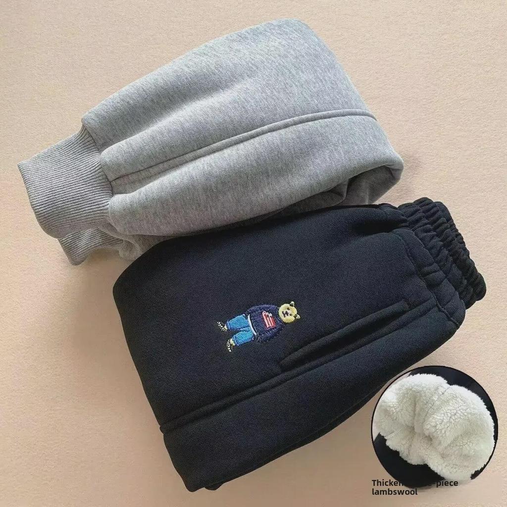 Boys' Thickened Velvet Fleece Sweatpants - Autumn/Winter Sports Pants