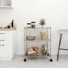 VidaXL 3-Tier Storage Rack with Wheels, Organizer with Adjustable Feet, Furniture for Garage Bathroom Kitchen, 324625