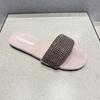 Rhinestone Slippers Women's Outer Wear Summer New One-word with Sandals Soft Sole Non-slip Versatile Fairy Wind Flats