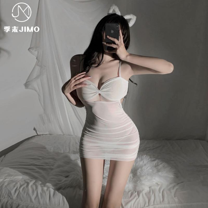 Sexy Underwear Pure Desire Sexy Female Mesh Perspective Temptation Hollow One-piece Small Chest Backless