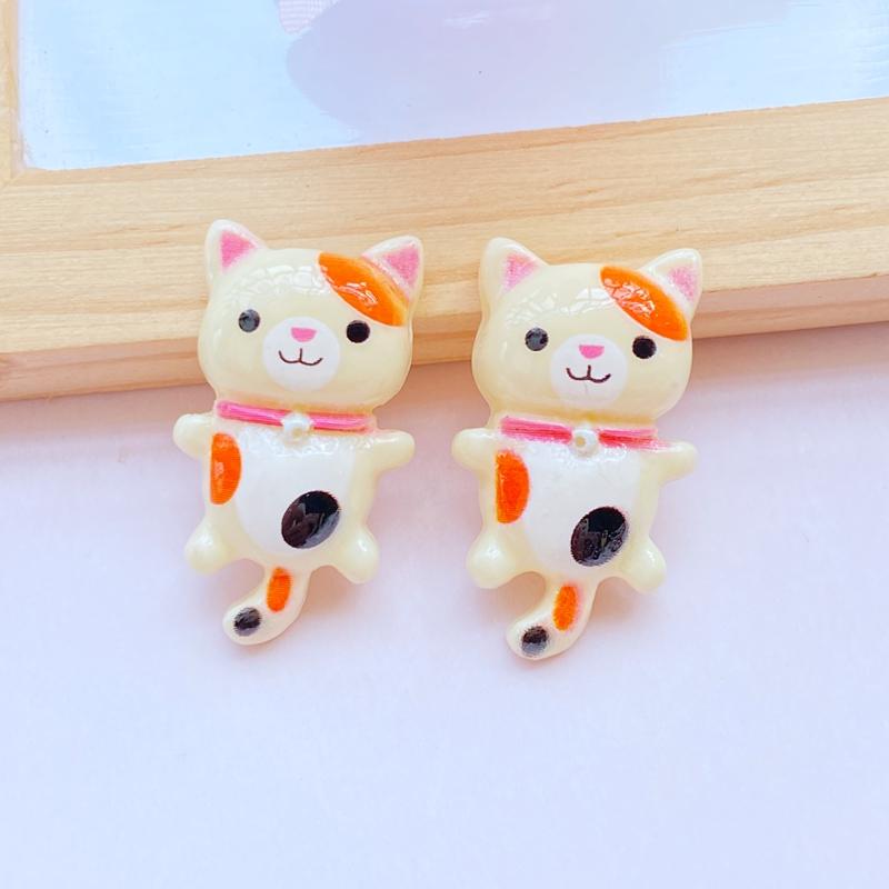 12Pcs New Cute Little Cat Series Flat Back Cabochon Scrapbooking Hair Bow Center Embellishments DIY Accessories