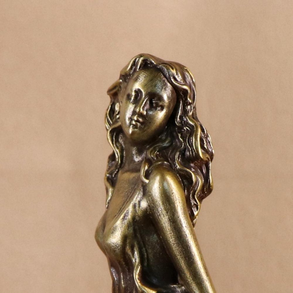 Sexy Maiden Figurine Resin Figure Sculpture Greek Goddess Venus Statue European Home Living Room Desktop Bookshelf Decoration