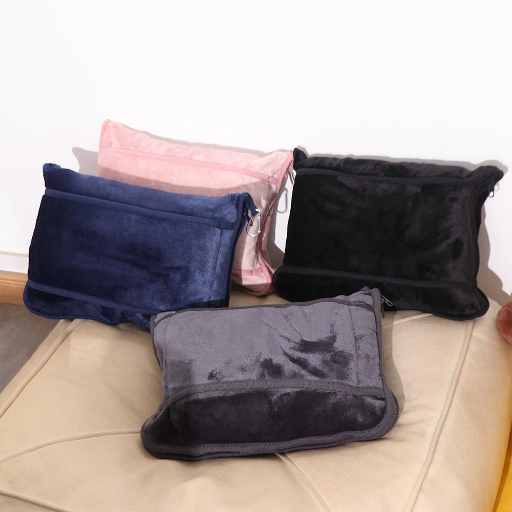 Warm Travel Pillow and Blanket Set 2 in 1 Soft Throw Pillow Compact Nap Quilt Household