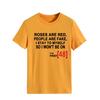 Roses Are Red Women's Loose Round Neck T-Shirt - Short Sleeve, Simple Design, 2021