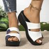 Fashion Mix Color Chunky Platform Sandals Women 2025 Summer Comfort Thick Sole Beach Slippers Woman Casual Peep Toe Wedge Slides Sandals