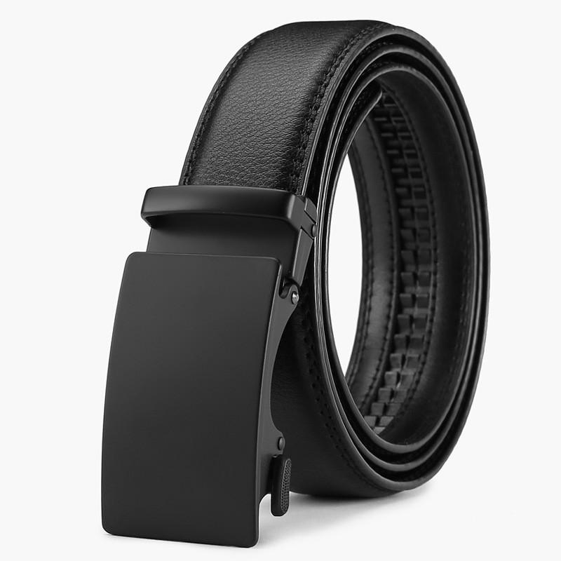 Cintura da Uomo in Vera Pelle con Fibbia Automatica - Design Casual e alla Moda in Pelle Bovina