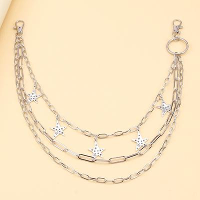  Multi-Layer Star Waist Chain Decoration For Men Women Punk Rock Hip Hop Jeans Chain Pants Belt Chain Clothes Accessories