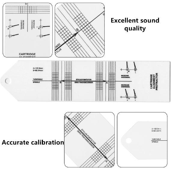 Turntable Phono Cartridge Stylus Alignment Protractor Tool Precisions Vinyls Record Player Cartridge Alignment Protractors Tool for Vinyl Record