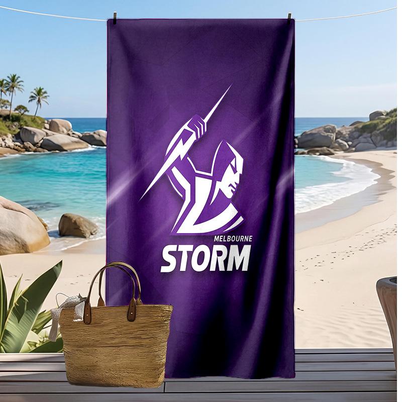 Melbourne Storm Print Beach Towel Soft Portable Quick?dry Towel For Pool Summer Vacation Outdoor Sport