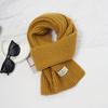 Korean Style Drawn Knitted Scarf Warm Solid Color  Soft Versatile for Couples  Students  Autumn and Winter Scarf