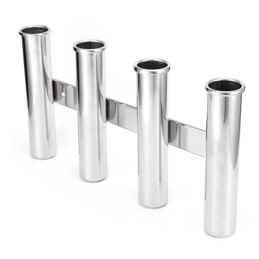 Fishing Rod Holder 4 Tube Racks Vertically Mounted Stainless Steel Hardware for Marine Yacht Boat