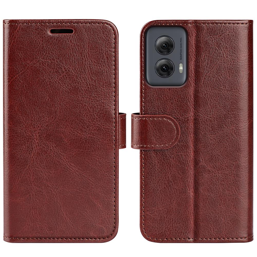 

For Motorola Moto G Power (2024) Case Folio Flip PU Leather Wallet Phone Cover Brown