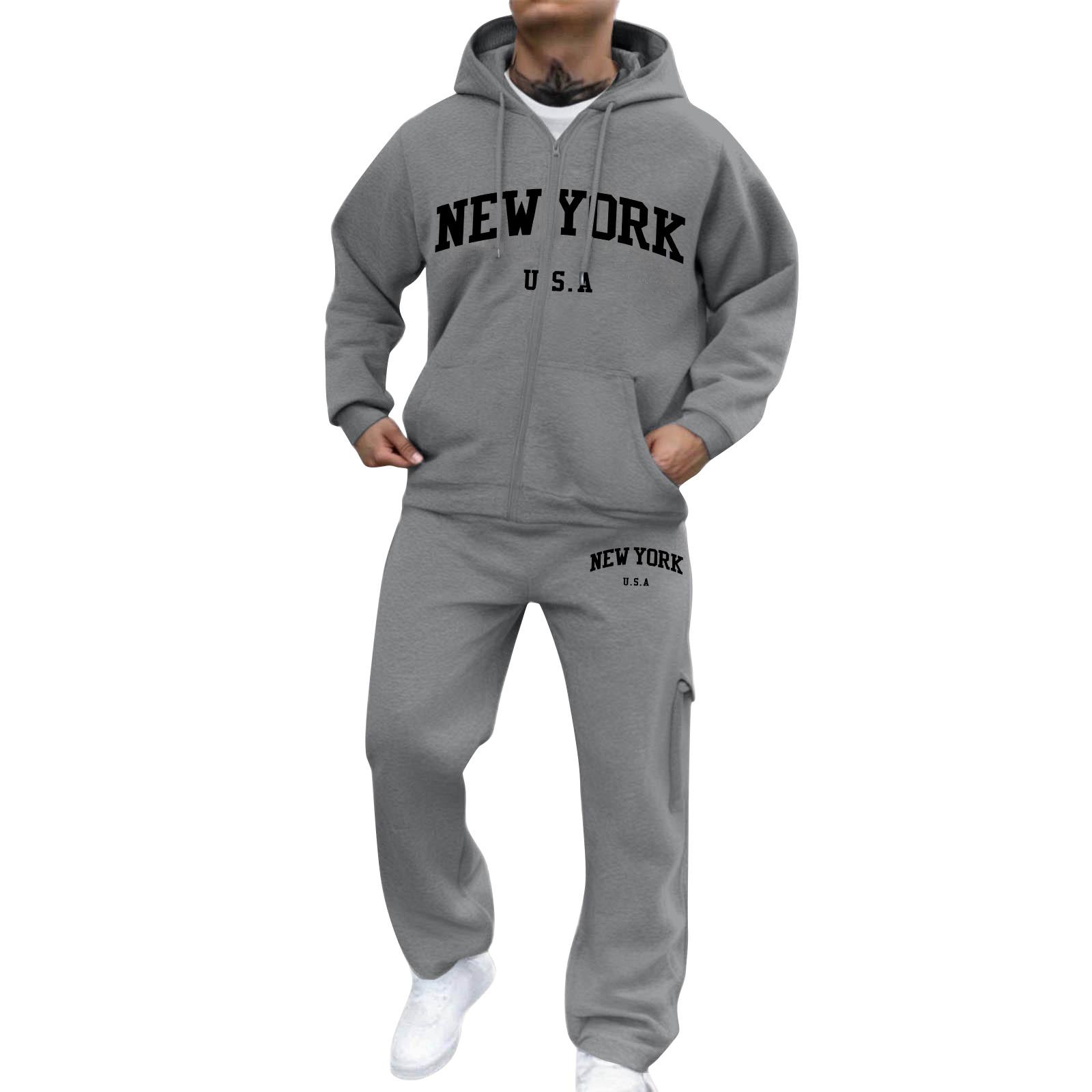 

Мужской костюм-куртка с молнией, мужской повседневный спортивный костюм, костюм-толстовка M