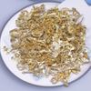 Bright Gold Color Random Mix 10/20/30/50/100pcs Starfish Hasama Butterfly Metal DIY Pendant Charm For Jewelry Making Accessories