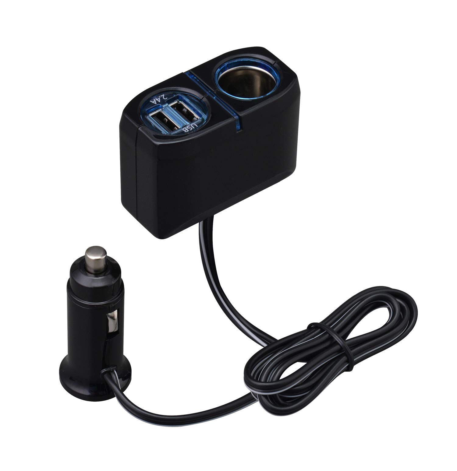 

SEIWA Car Cigarette Lighter Socket Splitter with 2 USB Ports and F275 Cord,