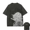 Nobara Kugisaki T-shirt Jujutsu Kaisen Straw Doll Technique Tee Vintage Washed Oversized Retro Anime Harajuku Men Women Tops