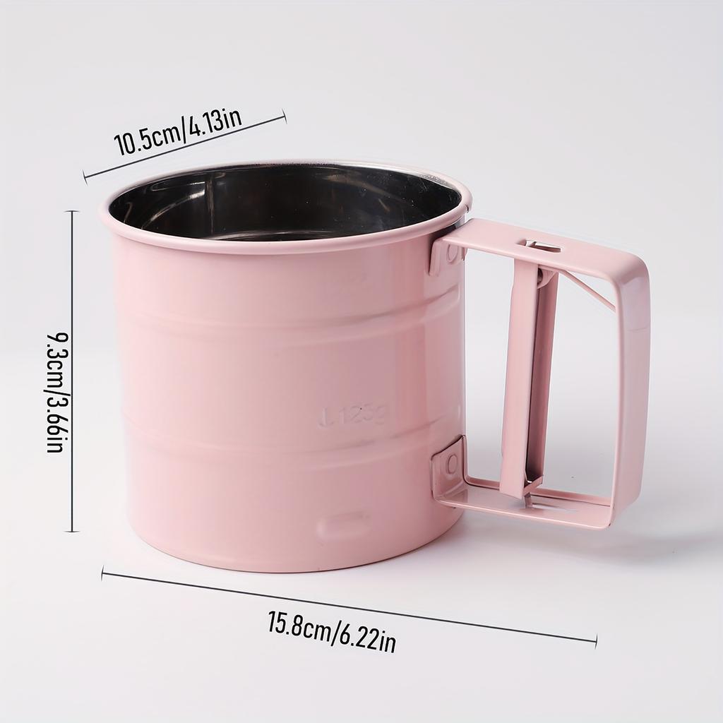 Semi Automatic Flour Handheld Baking Filter Sieve Powder Shaker Kitchen Tool