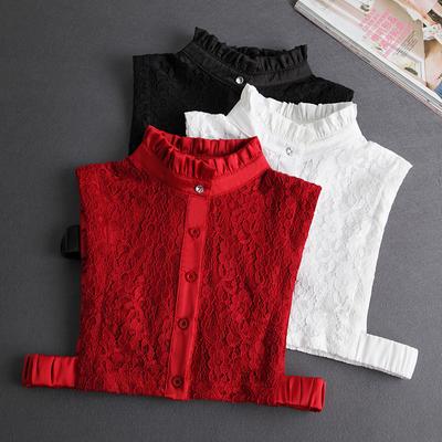 Perfect Match Vintage Lace Fake Collar Shirt Fake False Collar Stand White Detachable Collars For Women Removable Red Half Shirt Nep Kraagie