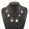 New Arrival Butterfly Flower Multi Pendant Necklace Retro Simple Style Alloy Choker Necklace Fashion Jewelry For Women