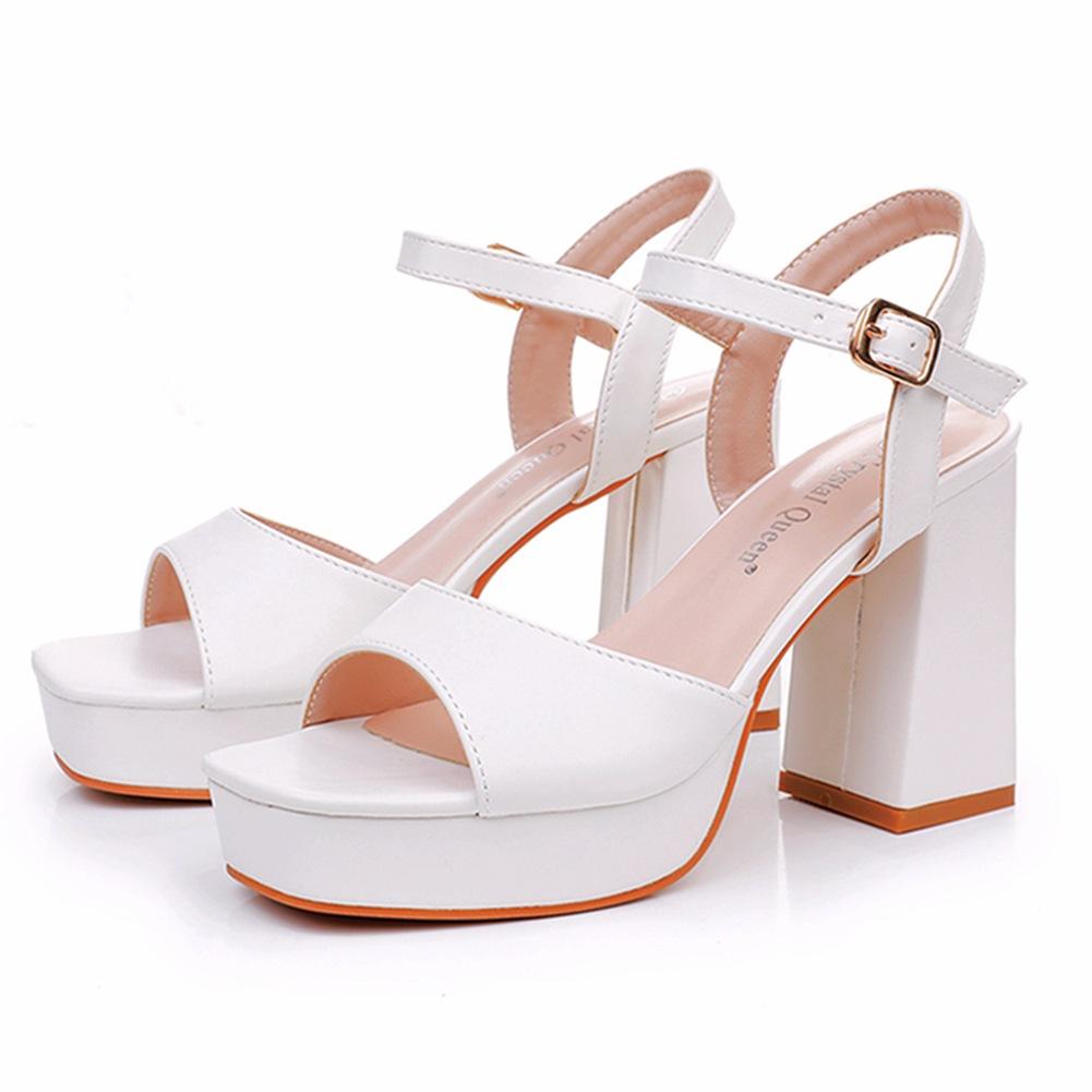 Fashion Women Party Evening Wedding Shoes for Women Summer Fashion Women Platform Super High White Peep Toe Sandals Plus Size 34-42