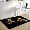 King and Queen Crown Design Polyester Area Rug - 100% Crystal Velvet Plush Floor Mat for Home Decor,Ideal for Bedroom,Living Room,Kitchen,Ba