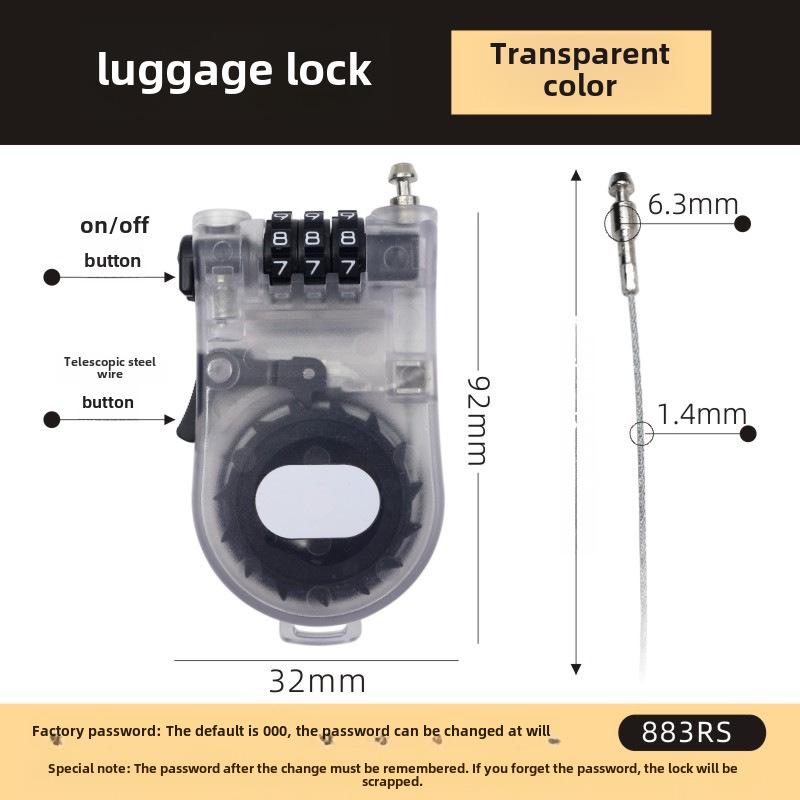 Cartoon Password Padlock for Luggage, Bicycle, and Trolley Cases