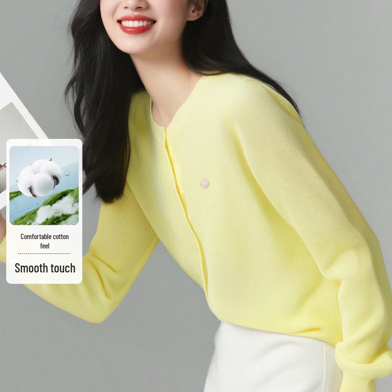 SNOWFLYING Women s Round Neck Knit Cardigan M