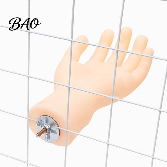 Realistic Hand Bird Perch Hand-Shaped Parrot Perch, Stand with Screw Fastener, Cockatiel Resting Platform Cage for Budgie Cockatiels, Desensitization