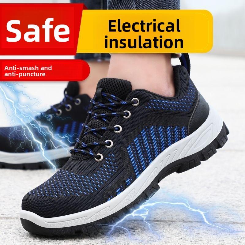 Steel Toe Safety Boots Work Sneakers for Men Anti Smashing Safety Shoes Anti-puncture Work Slip-Resistant Waterproof Lightweight