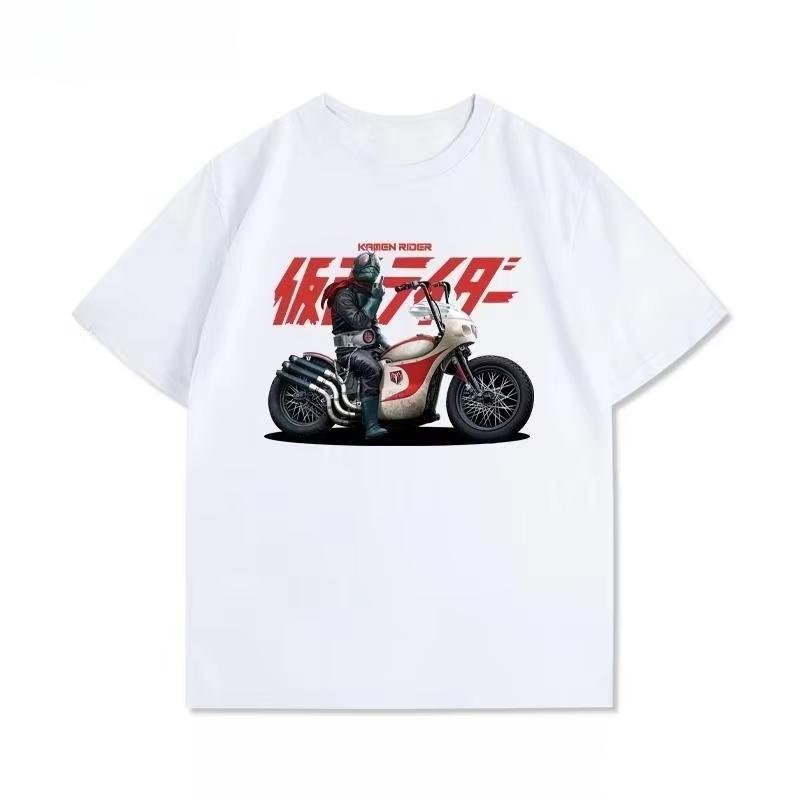 KaUnisex Rider Animation Peripheral Joint Summer Short Sleeve TShirt Unisexs Interior Clothes Pure Cotton Casual Trend Top