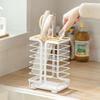 Multiple Slots Kitchen Cutter Holder with Drain Tray Ventilated Kitchen Cutter Organizer Stable Metal Cutter Storage Rack