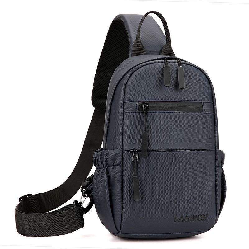 

Мужская водонепроницаемая нагрудная сумка, многофункциональная сумка через плечо Oxford, дорожная сумка Messenger с отверстием для провода наушников a синий