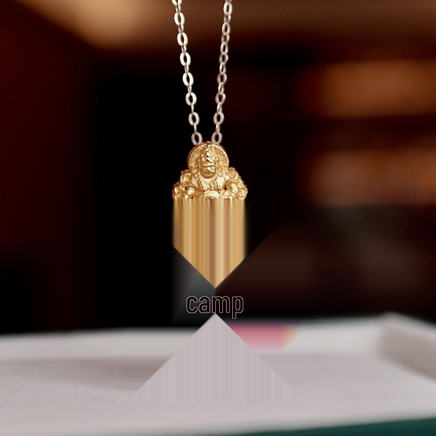 Дзи-подвеска «Дворец Потала Красное Мясо Благородный Человек» из серебра S925 с желтым агатом Бога Богатства