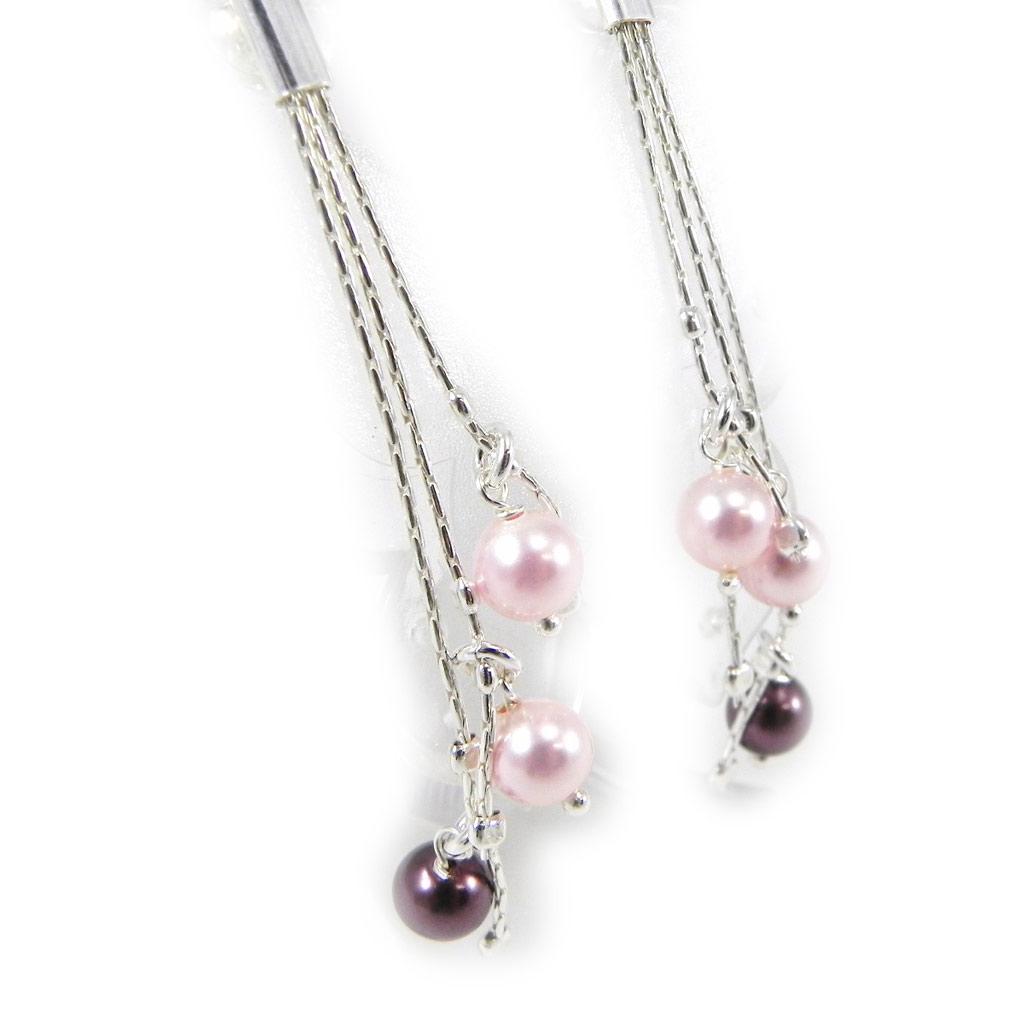 Les Trésors De Lily [G1947] - Boucles Argent 'Sissi' rose violet