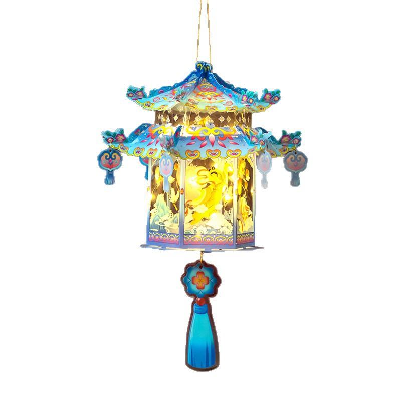 Lantern Handmade Mid-Autumn Festival Lantern Flower Lantern Party Atmosphere Glowing Props Lamps Diy Material Package Home Decor