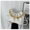 Autumn new fashionable gold chain single shoulder armpit bag pleated bag simple portable oblique span women's bag