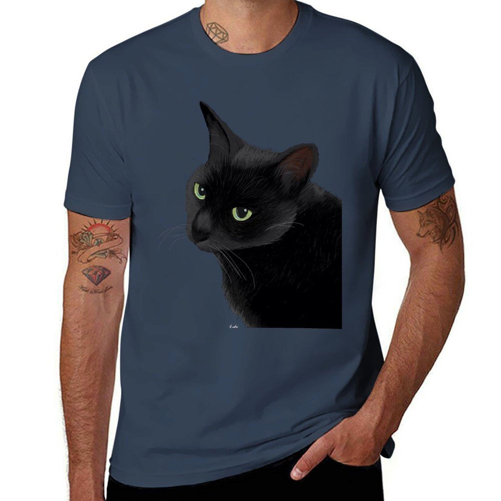 Black Cat In The Dark Tshirt Summer Festival Tshirt S