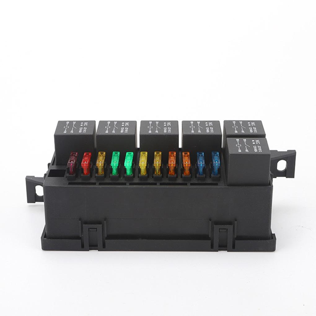 5pin Car Relay Automotive Fuse Box Holder Portable Lightweight 6x Relay