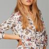 Women Autumn Retro Soft Cotton V Neck Long Sleeve Shirt Floral Print Top Blouse