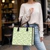 Watercolor Clover Print Canvas Tote Bag Stylish Casual Daily Shopping Carry Bag