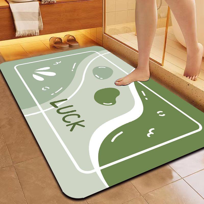 Diatom mud quick drying soft floor mat, bathroom entrance water absorbing and anti slip foot mat