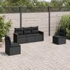 Vidaxl 5-Cz. Garden Lounge Set, Cushions, Black PE Rattan