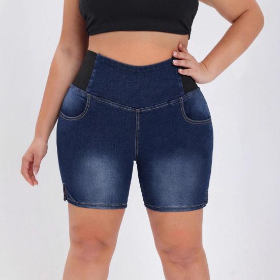 Women's Size Shorts Bermuda Jean Shorts Plus with Pockets Butt Lifting