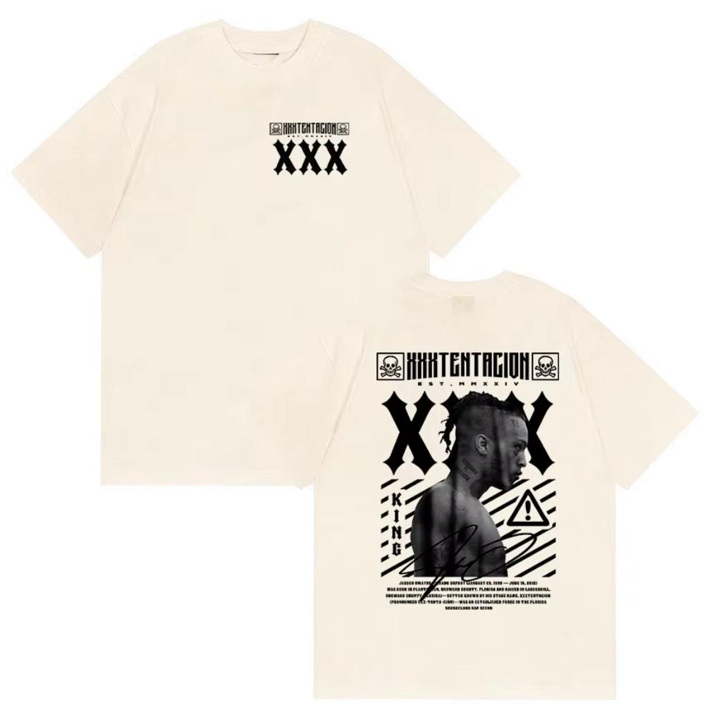 Rapper XXXTentacion Tour Album Graphic T Shirts Unisexs Vintage Cotton Short Sleeve Tshirt Hip Hop Gothic Clothing Tee Shirt