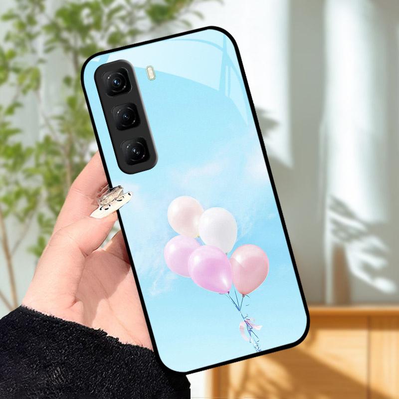 Für Infinix Hot 60 60i 60Pro Pro Plus Hülle X6886 Mode Luxus Gehärtetes Glas Handyhülle Für Infinix Hot60 Pro Plus Schutzhülle