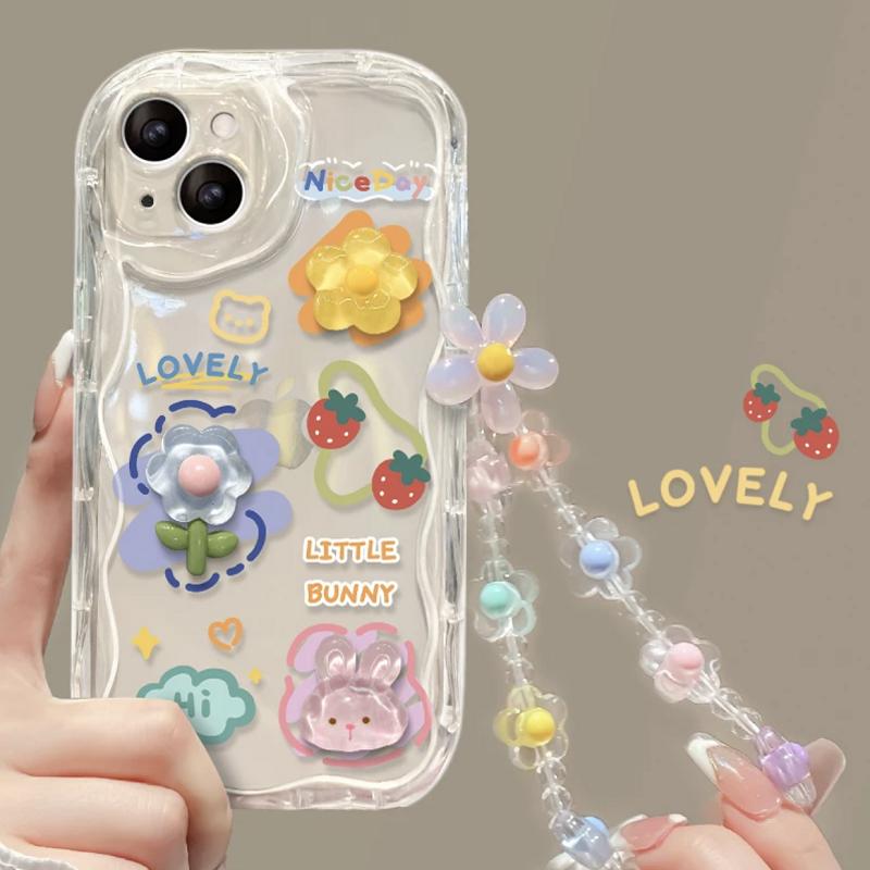 3D Flowers Animals With Bracelet New Phone Case For Infinix Hot Note Zero GT 50 40 30 Smart 9 Play Pro Plus Camon30 4G 5G Cover