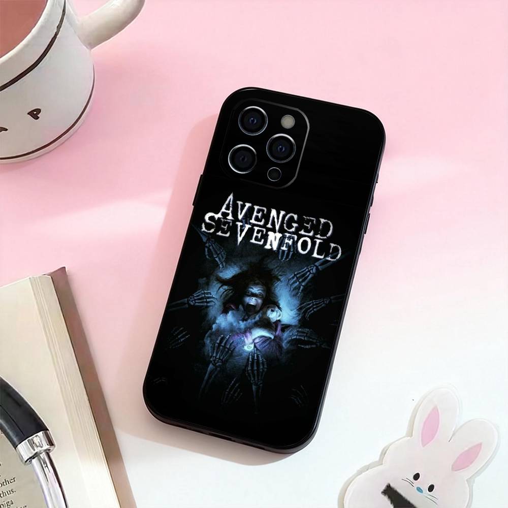 

Band A-Avenged S-Sevenfold Phone Case For iPhone 17,16,15,14,13,12,11 Plus,Pro Max,Soft Silicone Black Cover iPhone14