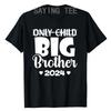 Only Child Expires 2024 Promoted To Big Brother Sister Pregnancy Announcement T-Shirt Cute Son Daughter Tee Family Clothes Gifts